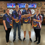 Custom US Flag Eagle Flame Darts Shirt Darts Team Jerseys Dartboard Shirt