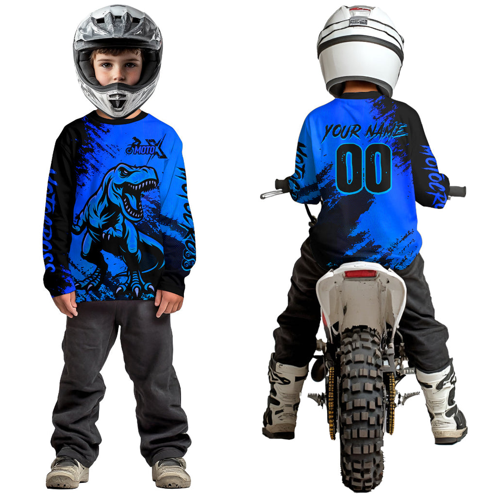 Blue Dinosaur Motocross Jersey Dirt Bike Shirts Racing Jersey