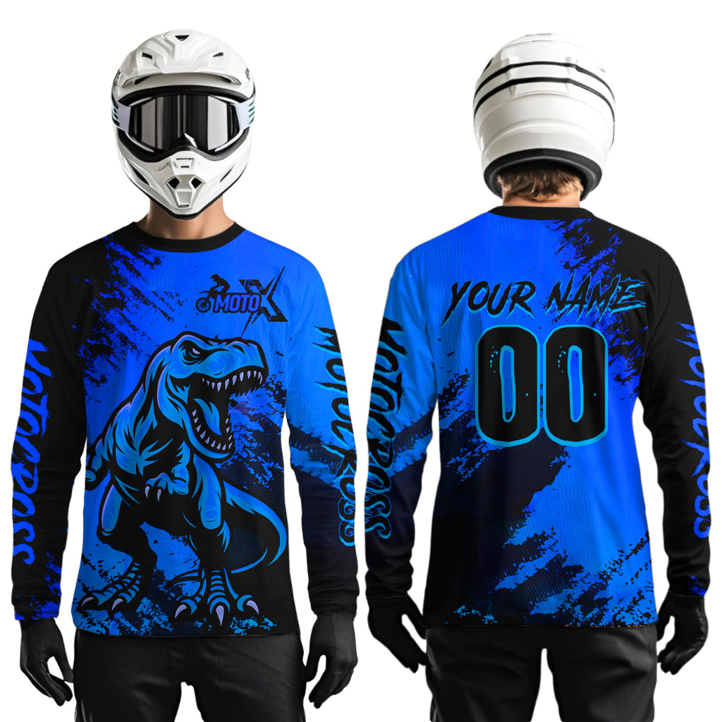 Blue Dinosaur Motocross Jersey Dirt Bike Shirts Racing Jersey