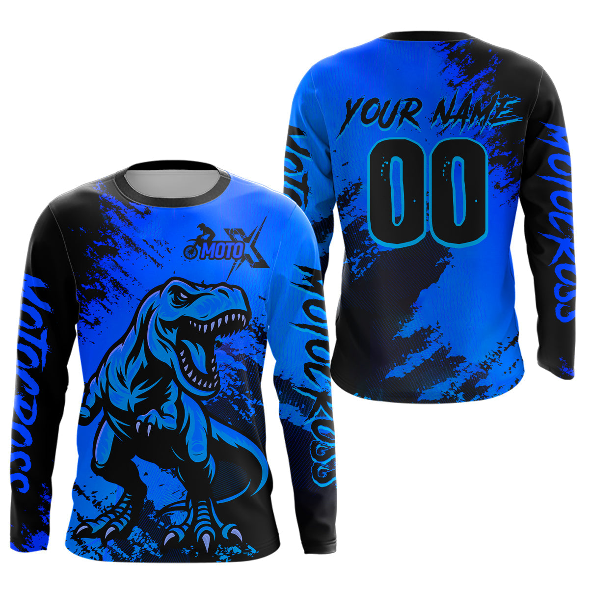 Blue Dinosaur Motocross Jersey Dirt Bike Shirts Racing Jersey