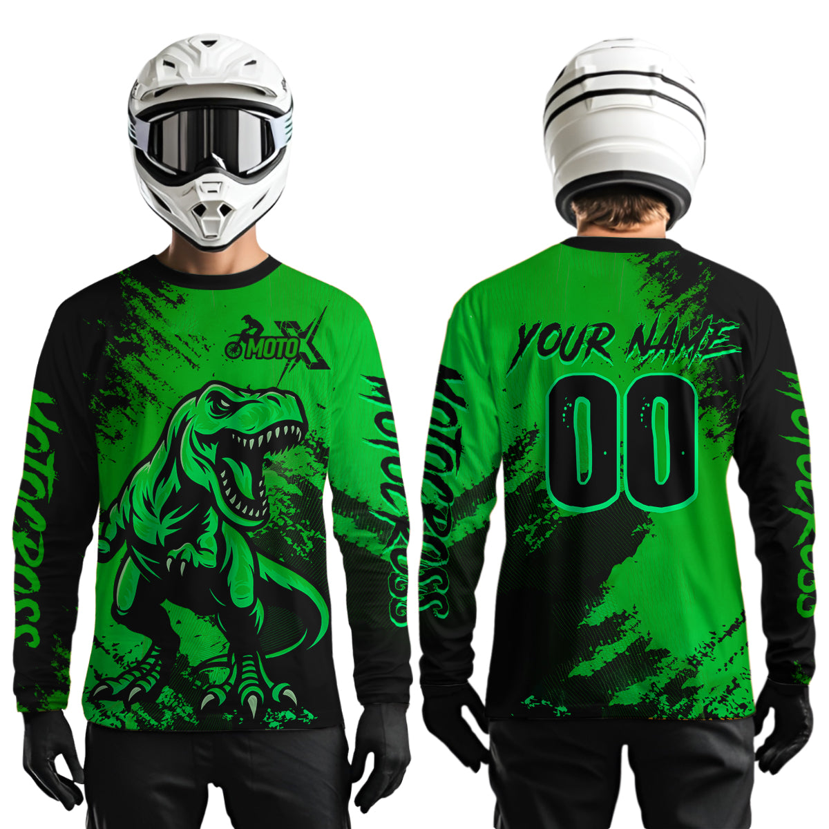 Green Dinosaur Motocross Jersey Dirt Bike Shirts Racing Jersey