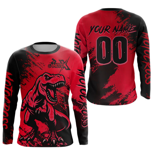 Red Dinosaur Motocross Jersey Dirt Bike Shirts Racing Jersey