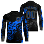 Custom Blue Motocross Racing Jersey Personalized Dirt Bike Shirts