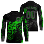 Custom Green Motocross Racing Jersey Personalized Dirt Bike Shirts
