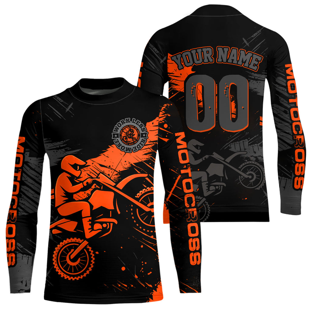 Custom Orange Motocross Racing Jersey Personalized Dirt Bike Shirts
