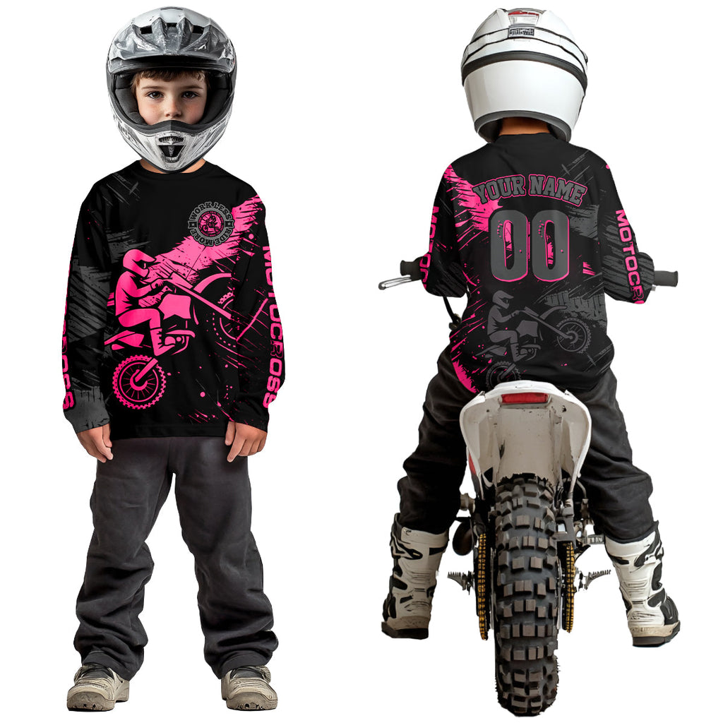 Custom Pink Motocross Racing Jersey Personalized Dirt Bike Shirts