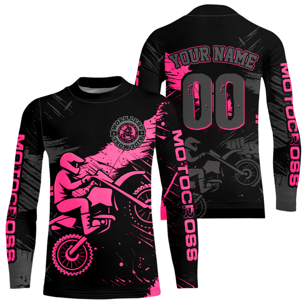 Custom Pink Motocross Racing Jersey Personalized Dirt Bike Shirts