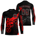 Custom Red Motocross Racing Jersey Personalized Dirt Bike Shirts