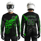 Custom Green Motocross Racing Jersey Personalized Dirt Bike Shirts