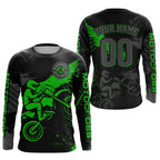 Custom Green Motocross Racing Jersey Personalized Dirt Bike Shirts