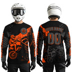 Custom Orange Motocross Racing Jersey Personalized Dirt Bike Shirts