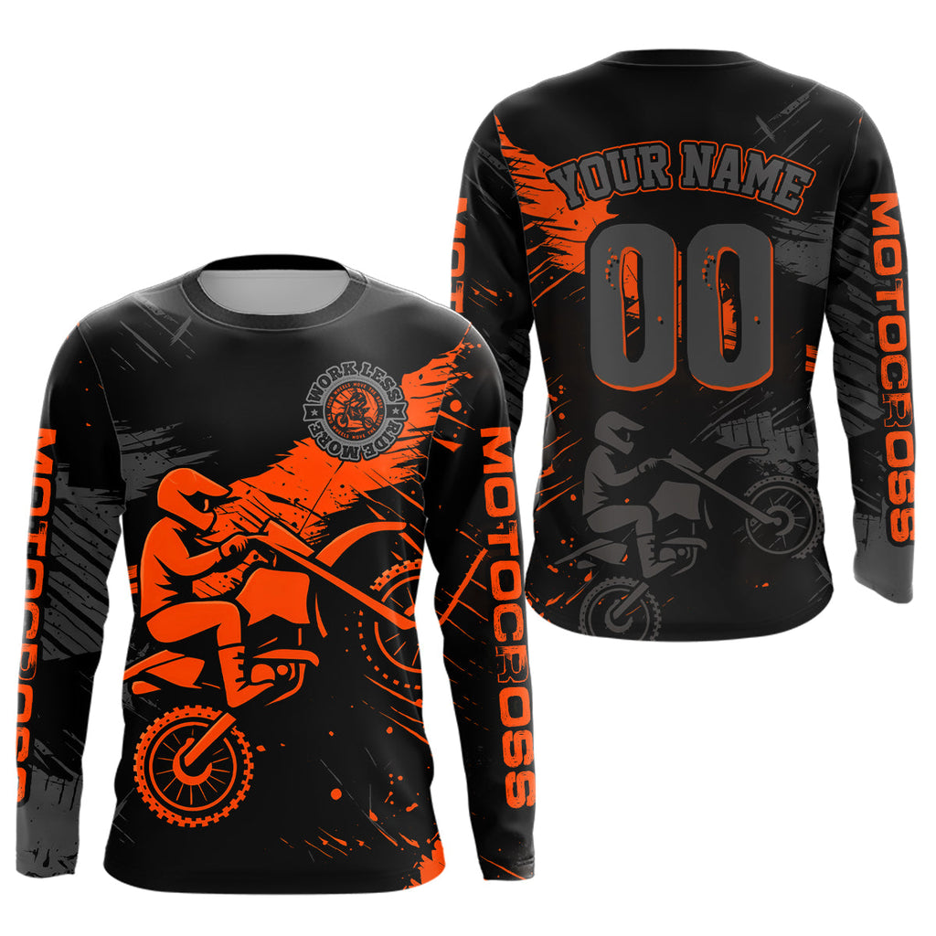 Custom Orange Motocross Racing Jersey Personalized Dirt Bike Shirts