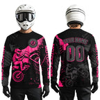 Custom Pink Motocross Racing Jersey Personalized Dirt Bike Shirts