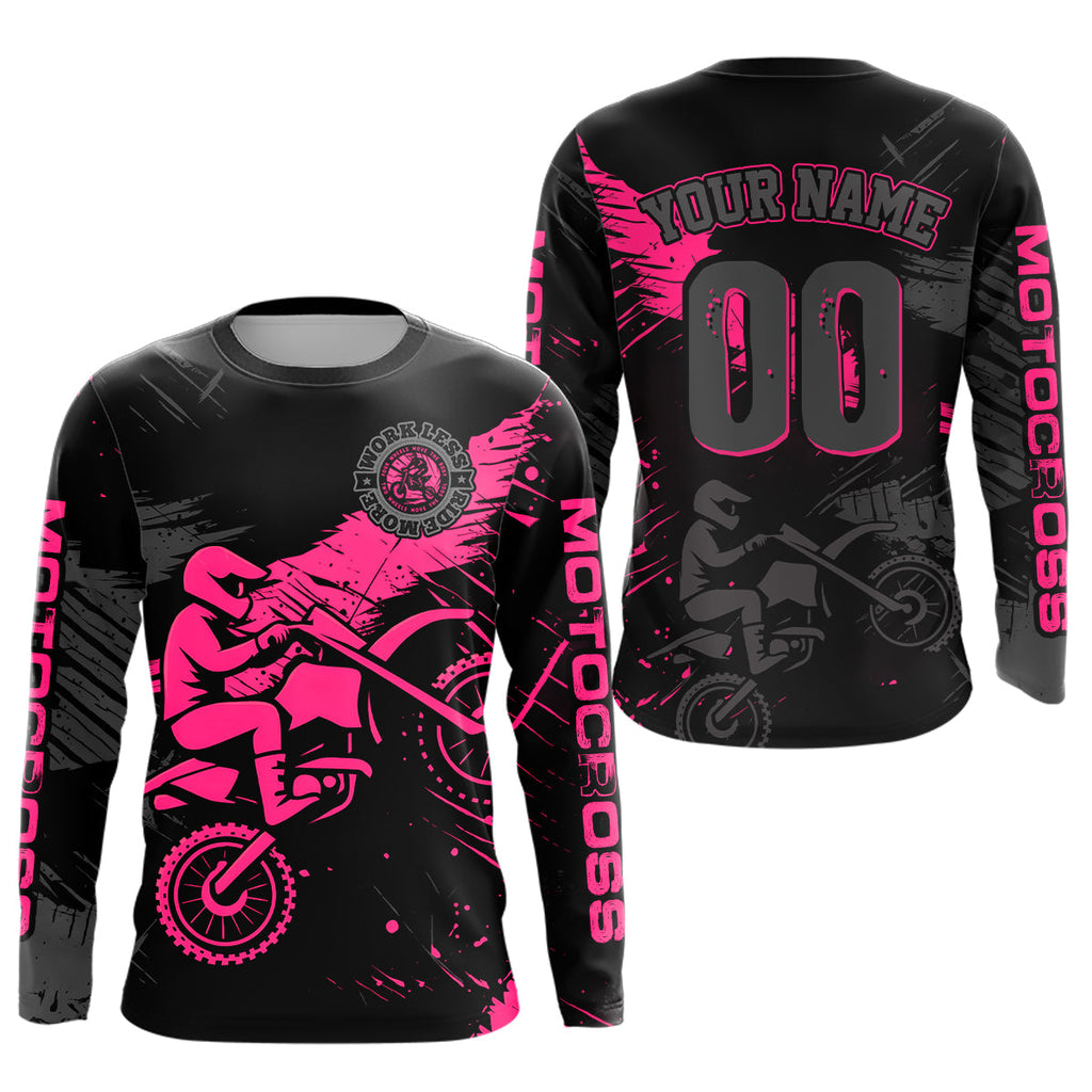 Custom Pink Motocross Racing Jersey Personalized Dirt Bike Shirts