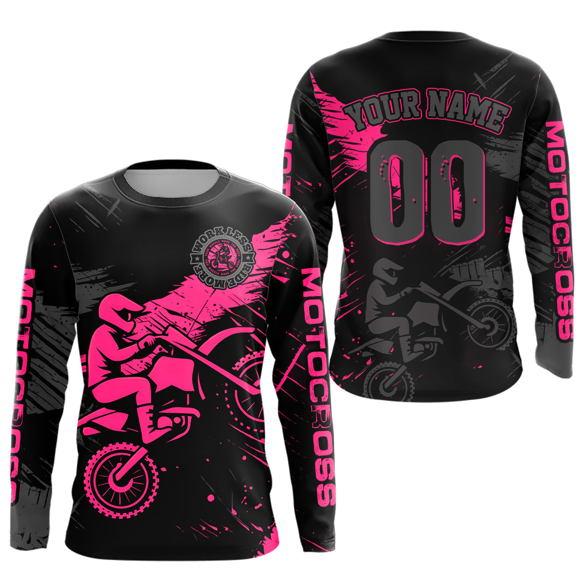 Custom Pink Motocross Racing Jersey Personalized Dirt Bike Shirts