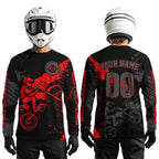 Custom Red Motocross Racing Jersey Personalized Dirt Bike Shirts