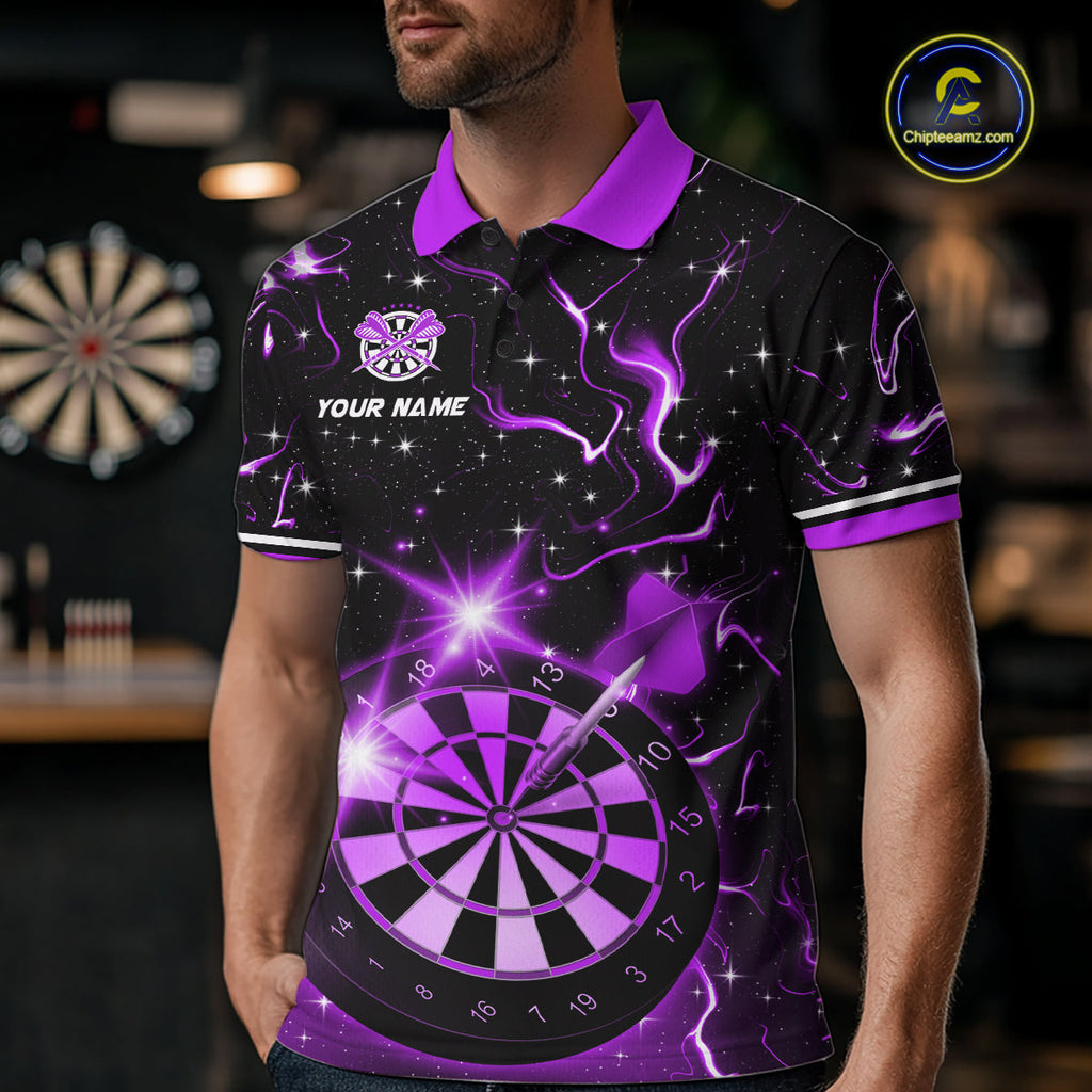 Custom Purple Galaxy Dragon Darts Shirt Darts Team Jerseys Dartboard Shirt