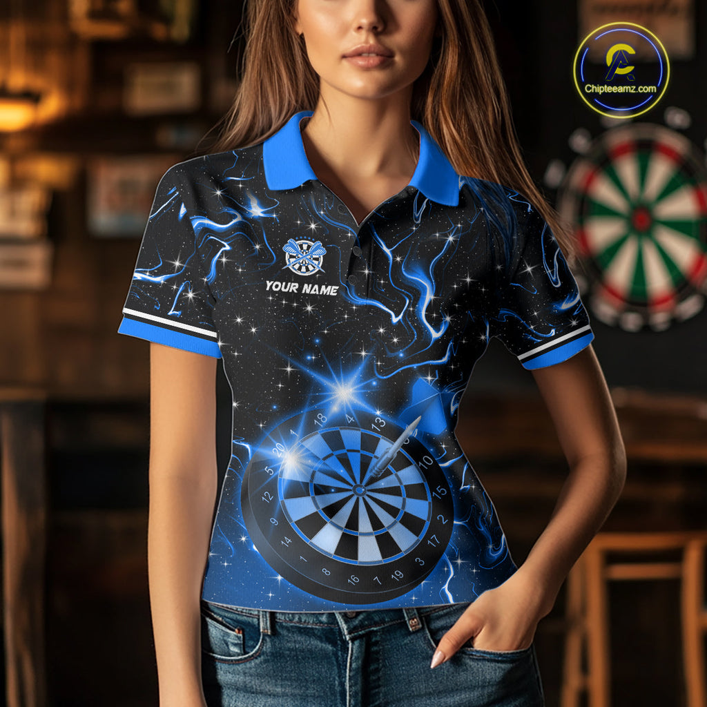 Custom Blue Galaxy Dragon Darts Shirt Darts Team Jerseys Dartboard Shirt