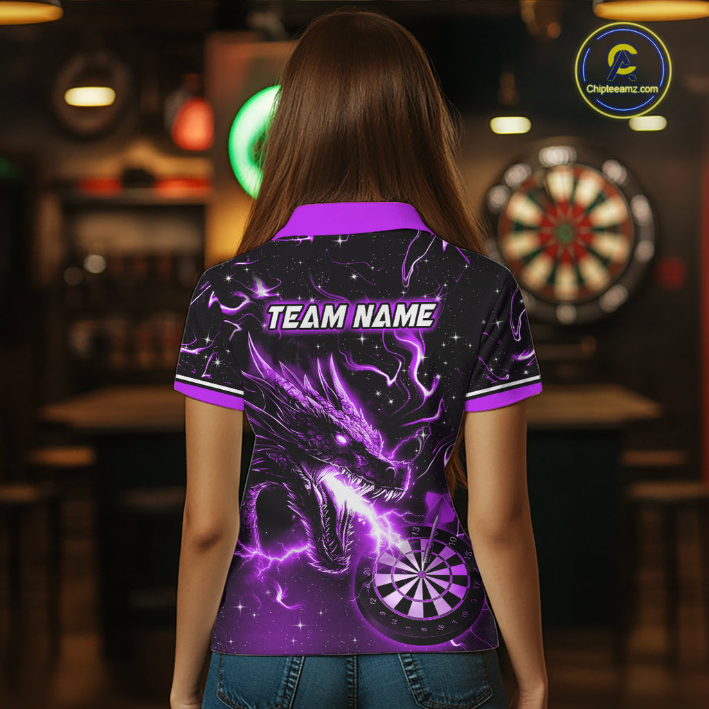 Custom Purple Galaxy Dragon Darts Shirt Darts Team Jerseys Dartboard Shirt