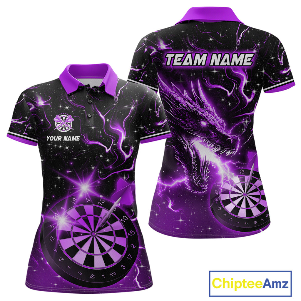 Custom Purple Galaxy Dragon Darts Shirt Darts Team Jerseys Dartboard Shirt