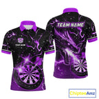 Custom Purple Galaxy Dragon Darts Shirt Darts Team Jerseys Dartboard Shirt