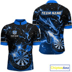 Custom Blue Galaxy Dragon Darts Shirt Darts Team Jerseys Dartboard Shirt