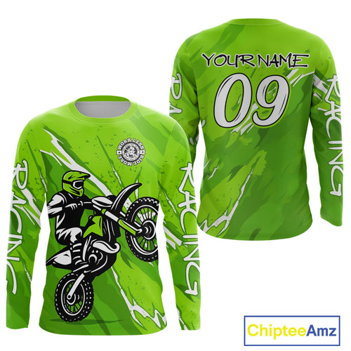 Green Custom Motocross Jersey Dirt Bike Shirts Motorcycle Shirt