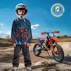 Orange and Blue Motocross Jersey Dirt Bike Motorcycle Racing Shirt