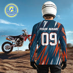 Orange and Blue Motocross Jersey Dirt Bike Motorcycle Racing Shirt