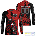 Red Custom Motocross Jersey Dirt Bike Shirts Motorcycle Shirt