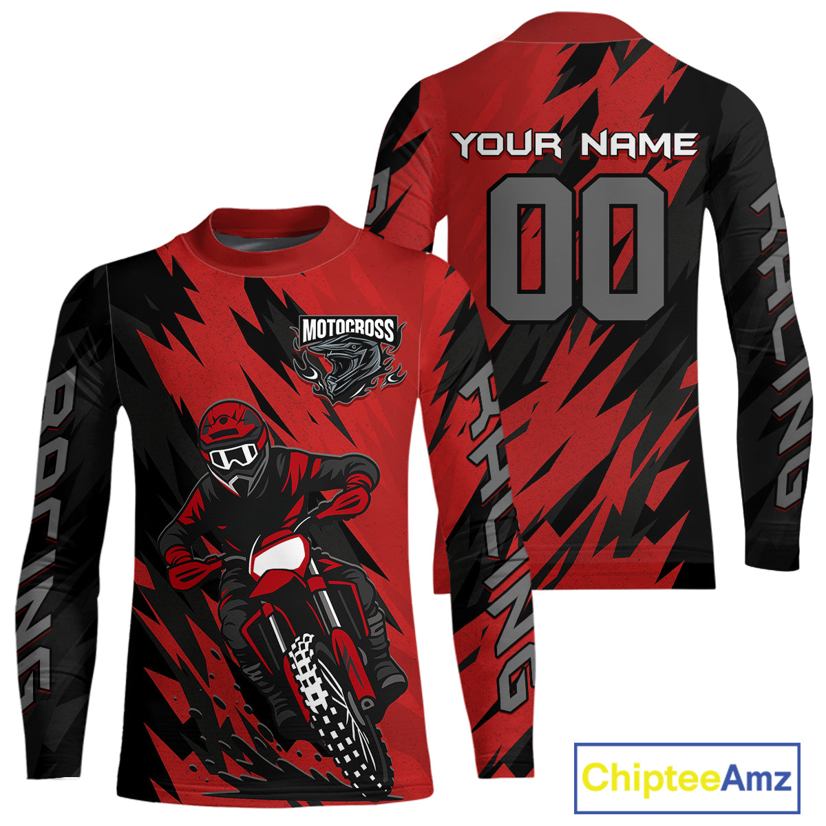 Red Custom Motocross Jersey Dirt Bike Shirts Motorcycle Shirt