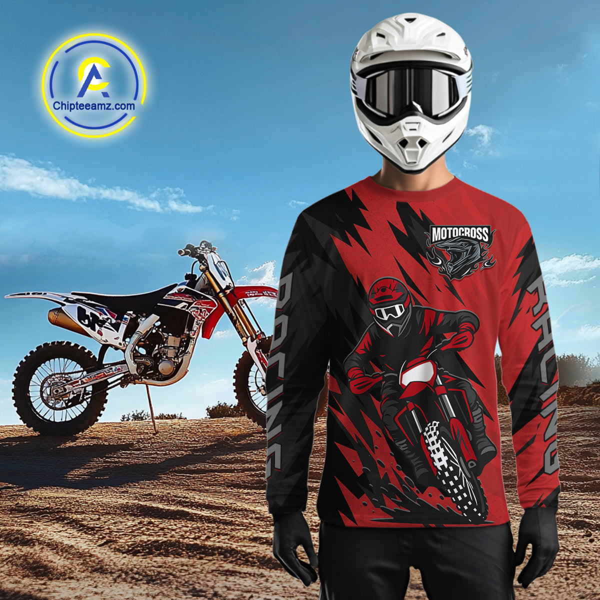 Red Custom Motocross Jersey Dirt Bike Shirts Motorcycle Shirt