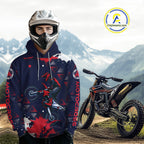 Red and Blue Motocross Hoodie Dirt Bike Pink Blue Racing Hoodie Shirt