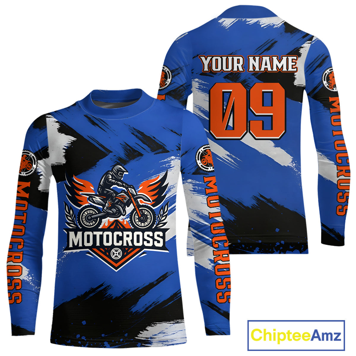 Blue Motocross Jersey Custom Dirt Bike Shirts Off road Riding Shirt