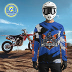 Blue Motocross Jersey Custom Dirt Bike Shirts Off road Riding Shirt