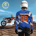 Blue Motocross Jersey Custom Dirt Bike Shirts Off road Riding Shirt