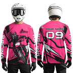 Pink Custom Motocross Jersey Dirt Bike Shirts Off road Riding Shirt