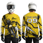 Yellow Custom Motocross Jersey Dirt Bike Shirts Off road Riding Shirt