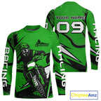 Green Custom Motocross Jersey Dirt Bike Shirts Off road Riding Shirt