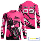 Pink Custom Motocross Jersey Dirt Bike Shirts Off road Riding Shirt