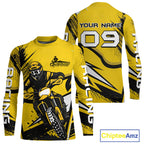 Yellow Custom Motocross Jersey Dirt Bike Shirts Off road Riding Shirt