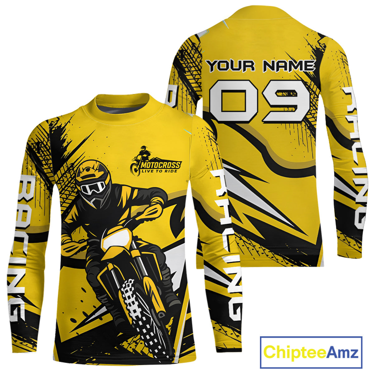 Yellow Custom Motocross Jersey Dirt Bike Shirts Off road Riding Shirt