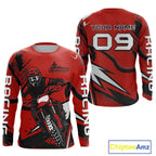 Red Custom Motocross Jersey Dirt Bike Shirts Off road Riding Shirt