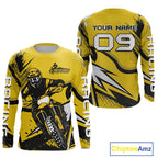 Yellow Custom Motocross Jersey Dirt Bike Shirts Off road Riding Shirt