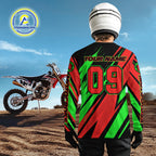 Red and Green Motocross Racing Jersey Custom Dirt Bike Off road Shirt