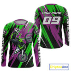 Purple and Green Motocross Racing Jersey Dirt Bike Off road Shirt