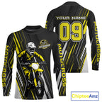 Black and Yellow Motocross Racing Jersey Dirt Bike Off road Shirt