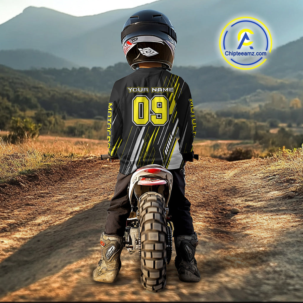 Black and Yellow Motocross Racing Jersey Dirt Bike Off road Shirt