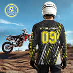 Black and Yellow Motocross Racing Jersey Dirt Bike Off road Shirt