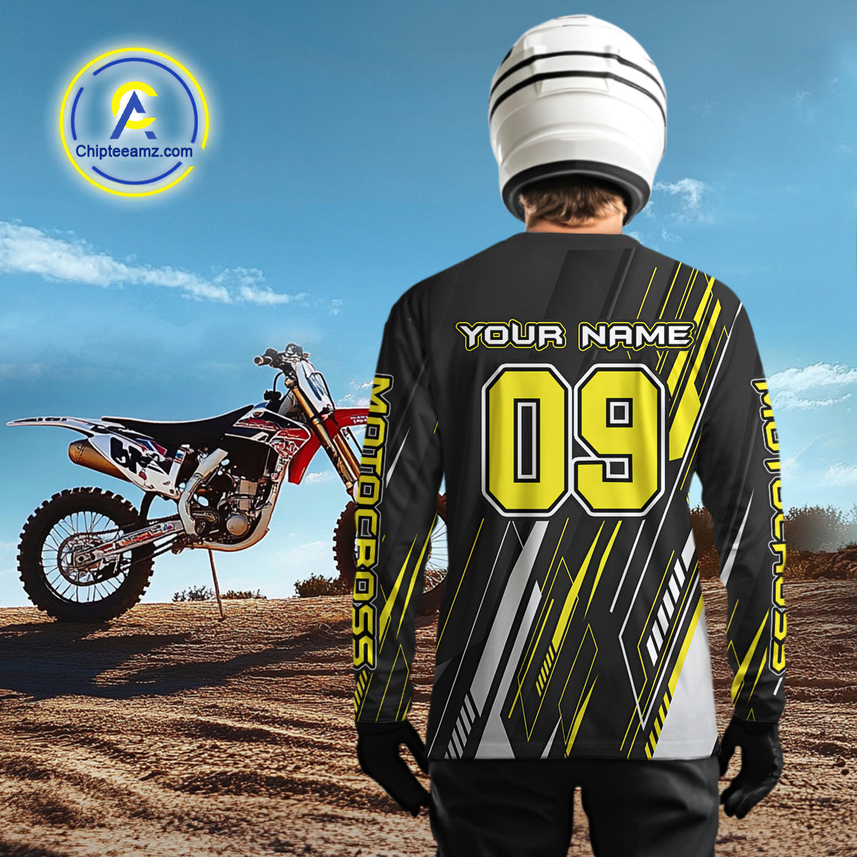 Black and Yellow Motocross Racing Jersey Dirt Bike Off road Shirt